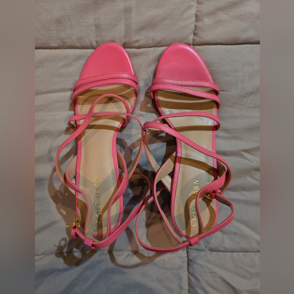 Cole Haan Pink Strappy Leather Sandals Size 7B